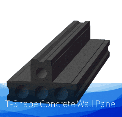 PAINEL DE PAREDE DE BETÃO EM FORMA DE T